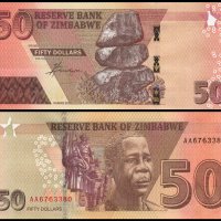❤️ ⭐ Зимбабве 2020 50 долара UNC нова ⭐ ❤️, снимка 1 - Нумизматика и бонистика - 38545850