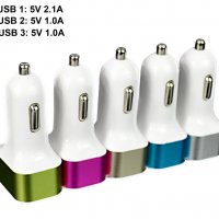 Зарядно за 12/24 V с 3 USB изхода 4.1 А - 1А/1А/2.1А, снимка 1 - Зарядни за кола - 37655842