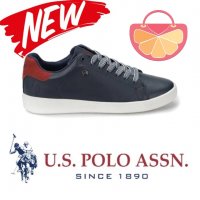 ПРОМО 🍊 U.S. POLO® № 38 🍊 Оригинални кожени спортни обувки DARK BLUE & RED нови с кутия, снимка 11 - Дамски ежедневни обувки - 26727164