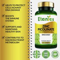 Таблетки Цинк - Etanics Zinc Picolinate, снимка 2 - Хранителни добавки - 40804804