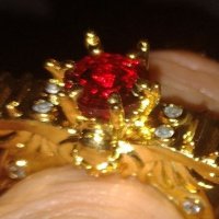 Внушителен пръстен с череп, криле и рубин💥, снимка 2 - Пръстени - 39910651