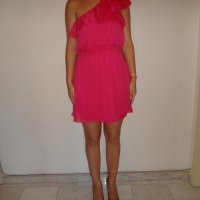 Нова розова рокля с едно рамо, снимка 8 - Рокли - 11084964