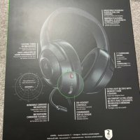 Геймърски слушалки Razer Kraken X Black чисто нови за офис работа настолни микрофон геймърски, снимка 3 - Слушалки за компютър - 35495863