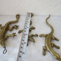 4 бр колекция гущер саламандър влечуго рептилия месинг бронз метал, снимка 9 - Статуетки - 29741896