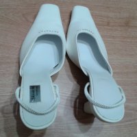  Дамски бели обувки с токчета - 37 номер, снимка 5 - Дамски обувки на ток - 36865174