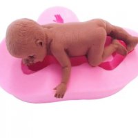 3D бебе с протегната ръка силиконов молд пита декор украса торта фондан гипс сапун тесто отливка, снимка 1 - Форми - 17336656