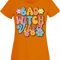 Дамска тениска Bad witch vibes,Halloween,Хелоуин,Празник,Забавление,Изненада,Обичаи,, снимка 8 - Тениски - 38144471