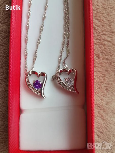 Колие сърце с камък , снимка 1