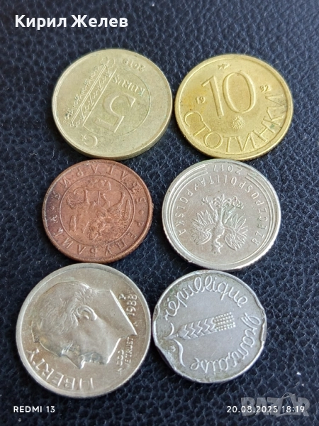 Лот монети 6 броя ПОЛША, АМЕРИКА, ТУРЦИЯ за КОЛЕКЦИЯ 20138, снимка 1