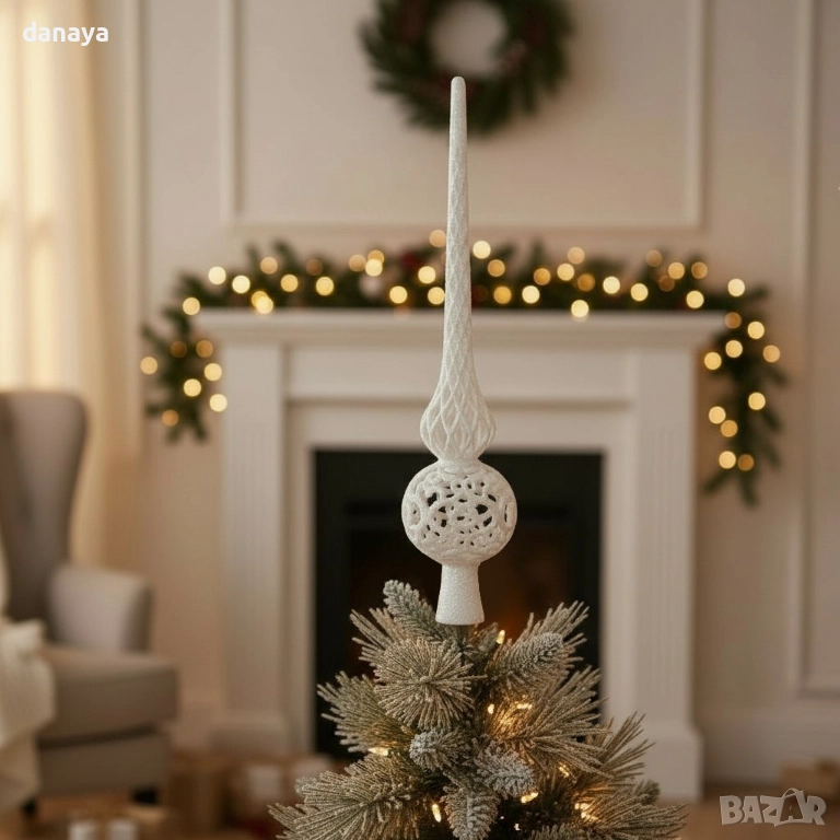 6199 Дълъг връх за елха комплект от 2 броя, снимка 1