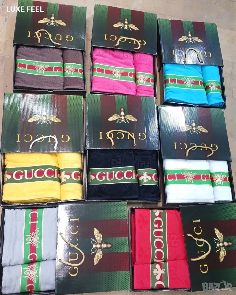 GUCCI ⚜️ Хавлии 2бр в Кутия , снимка 1