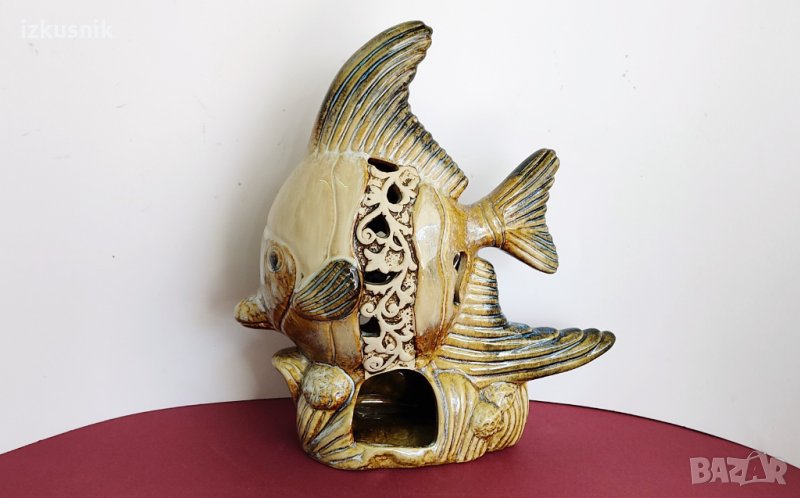 Много красива статуетка-свещник, керамика, снимка 1