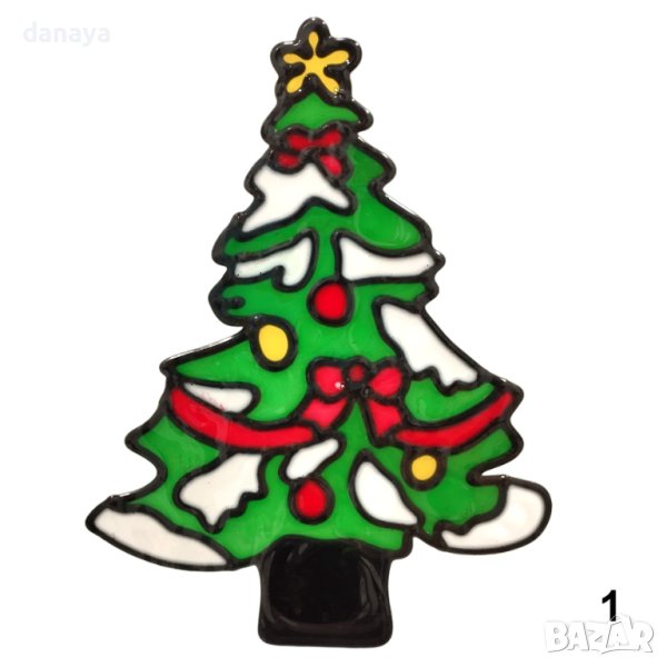 4154 Силиконов коледен стикер за прозорец, 18 см, снимка 1