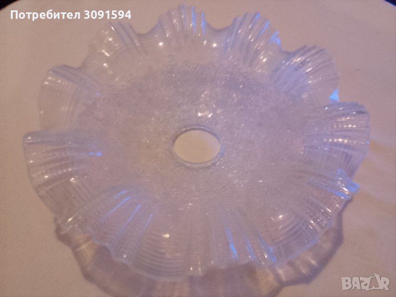 френско стъкло за лампа полюлей 1900г, снимка 1