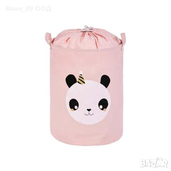 Сгъваем розов кош за играчки, снимка 1