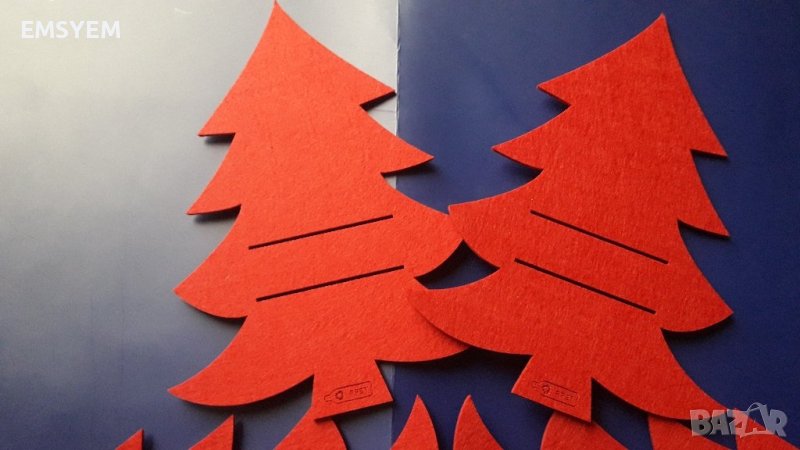 Комплект от 4 държачи за прибори за хранене от пелц, снимка 1