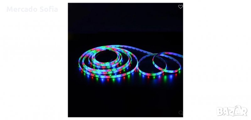 Лента с 60 LED лампички и дистанционно, цветна, снимка 1
