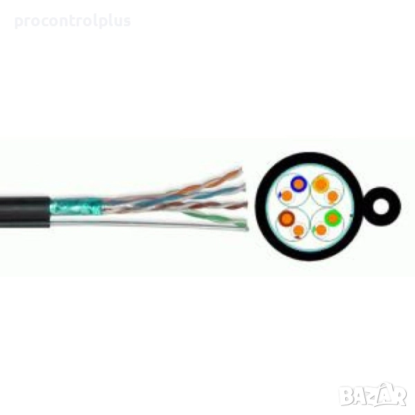 FTP/M Cat5e 24AWG CCA с носещо въже, снимка 1