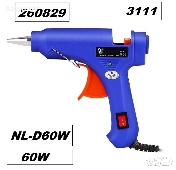 Пистолет горещ силикон голям 60W -3111/260829, снимка 1