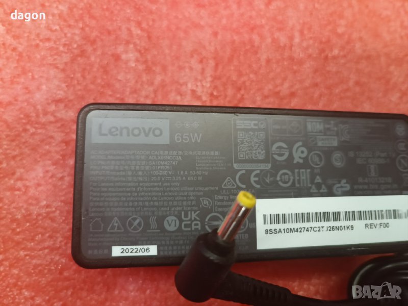 Оригинален Заxранващ адаптер Lenovo 65W, снимка 1
