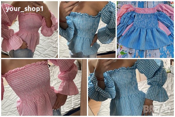 риза каре с паднали ръкави, снимка 1