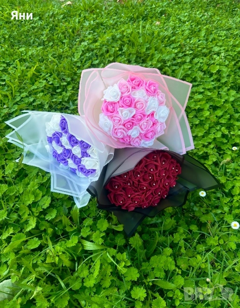 Вечни букети от 25 фоамени рози, снимка 1