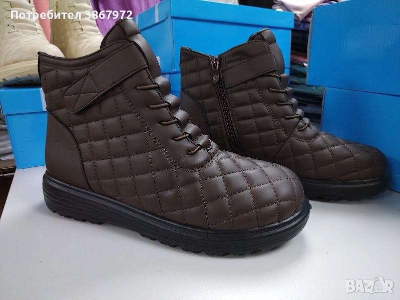 Дамски боти с цип и ластични връзки , снимка 1