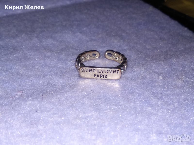SAINT LAURENT PARIS Марков ПОСРЕБРЕН с ПЕЧАТ S925 БУТИКОВ АРТ ПРЪСТЕН от БЛАГОРОДНА СТОМАНА 34402, снимка 1