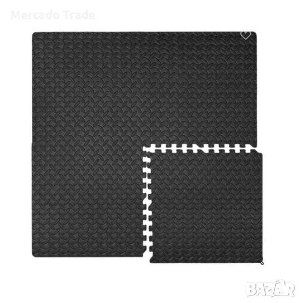 Декоративни подложки - килим за под, Тип Пъзел, Черен, снимка 1