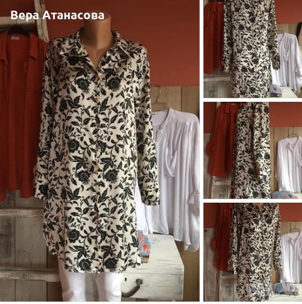 🤍🖤❤️Zara☑️Дълга сатенена риза☑️м размер☑️, снимка 1