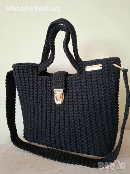 Ръчно изработена чанта, памучно макраме, снимка 1