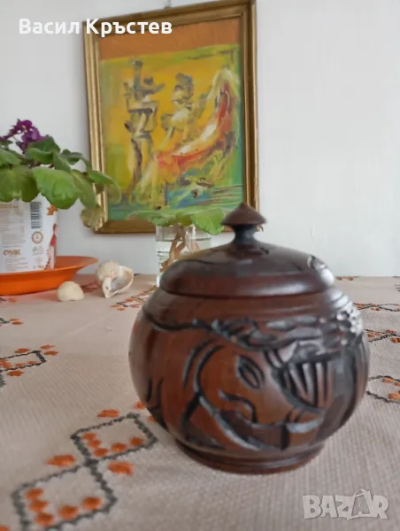 Абаносова Кутия за бижута и Скулптура Носорог - Африканско изкуство, Ю.А.Р., снимка 1