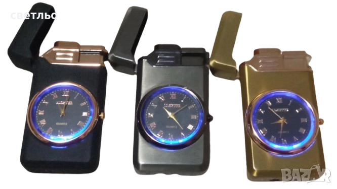 ветроупорни запалка+кварцов часовник, снимка 1