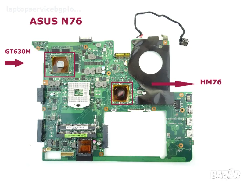 Дънна платка за ASUS N76 N76V N76VZ N76V N76VM N76VB N76VJ N76VZ N76V GT 630M SLJ8E HM76, снимка 1