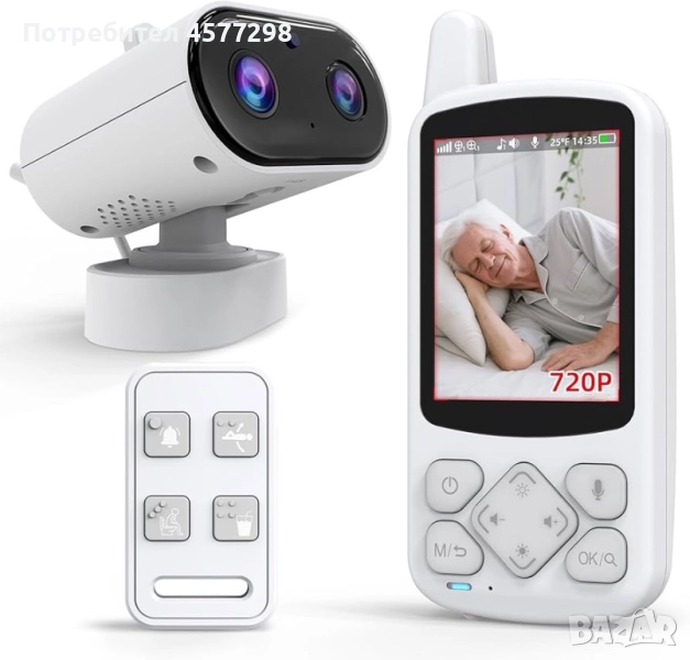 CallToU Монитор за възрастни хора с камера и аудио, двупосочни бебефони за разговори , снимка 1