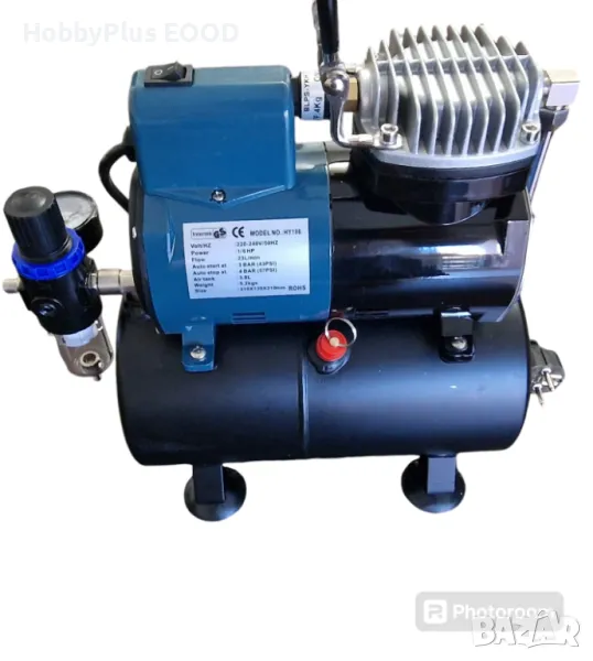 Компресор за аерограф -метален с бутилка, снимка 1