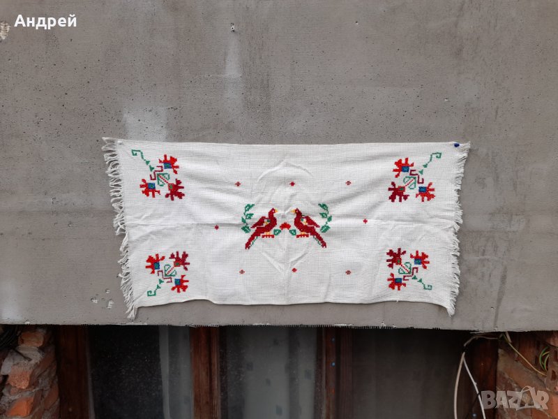 Старинен бродиран ковьор,покривка за стена #209, снимка 1
