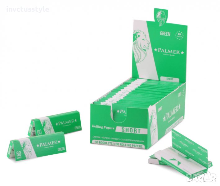 PALMER Short Green - Листчета за цигари - Цена за 1бр., снимка 1