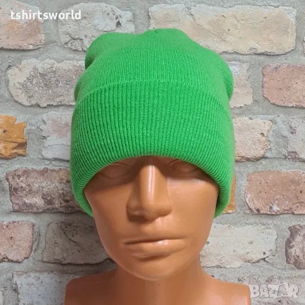 Нова зимна дамска/детска шапка в зелен цвят, снимка 1