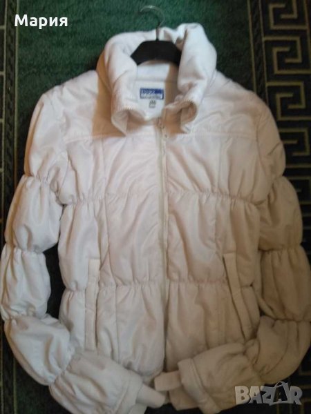 Бяло яке и подарък елек, снимка 1