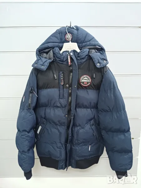 Оригинално зимно яке Geographical Norway M , L ново мъжко бомбер с качулка , снимка 1
