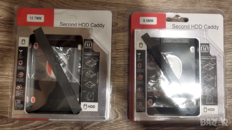 Caddy (адаптер) за второ HDD или SSD за лаптоп 12,7 и 9.5мм, снимка 1
