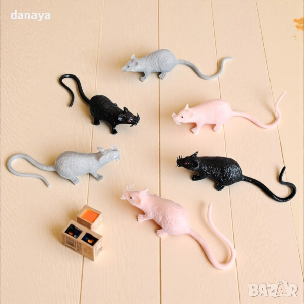 6153 Изкуствени мишки за шеги и Halloween украса, 6 броя, снимка 1