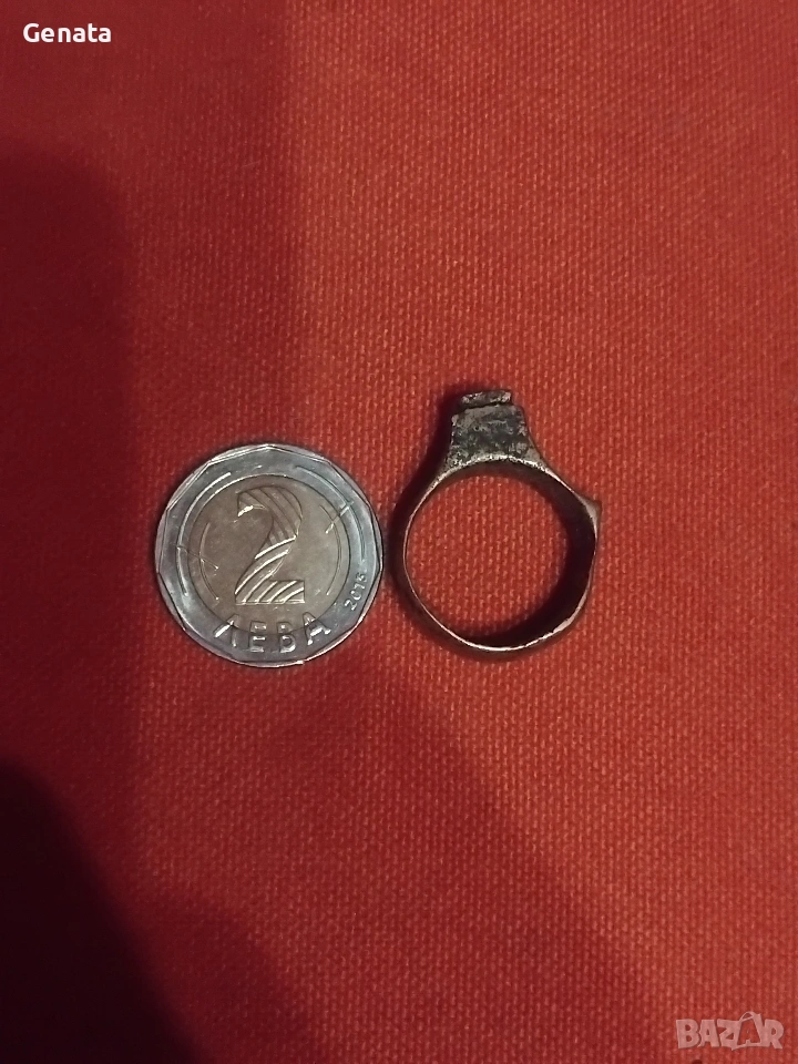 Стар пръстен месинг бронз , снимка 1