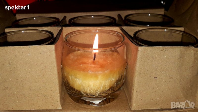 Пламъчни свещи в чаша коледен подарък, снимка 1