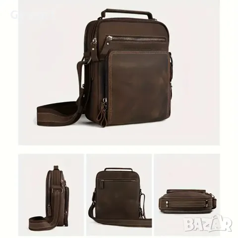 Премиум*/Мъжка Винтидж Бизнес чанта/Crazy Horse* Кафява естествена кожа!, снимка 14 - Чанти - 49776572