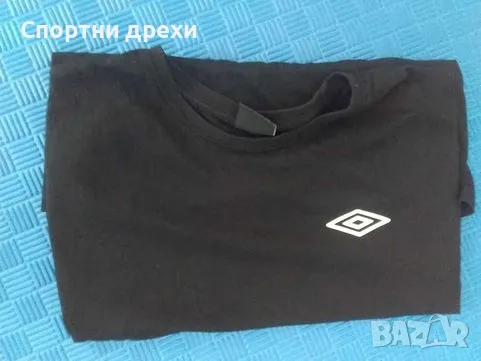 Черна памучна тенискa Umbro (XХL), снимка 4 - Спортни дрехи, екипи - 48345196