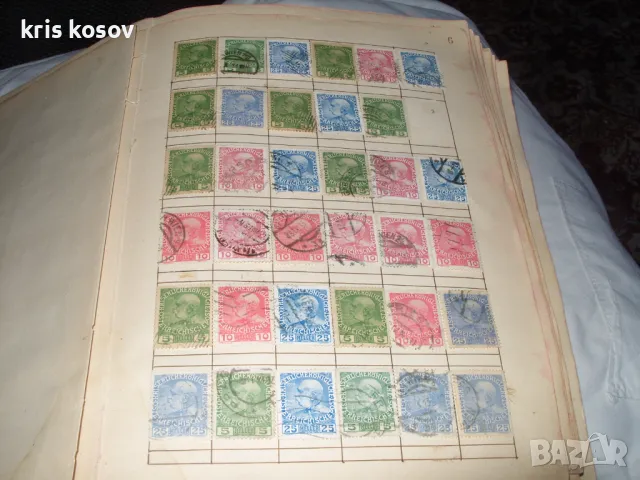 стара книга с над 2000 пощенски марки 1880 г -1916 г, снимка 3 - Филателия - 48084735