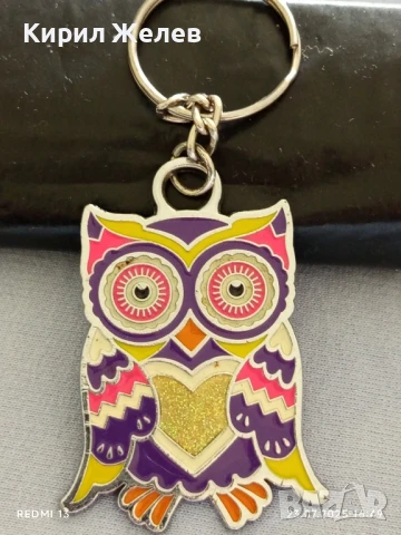 Метален ключодържател с дизайн на бухал 🦉 изобразен в ярки цветове подходящ аксесоар за раници 32532, снимка 4 - Други - 51118939