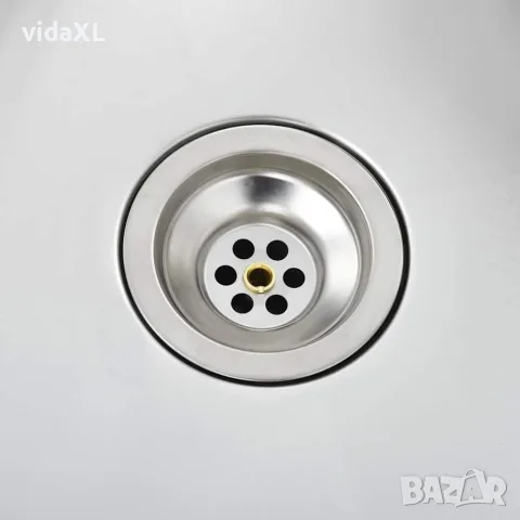 vidaXL Ръчно изработена кухненска мивка, неръждаема стомана, снимка 7 - Мивки - 56146069